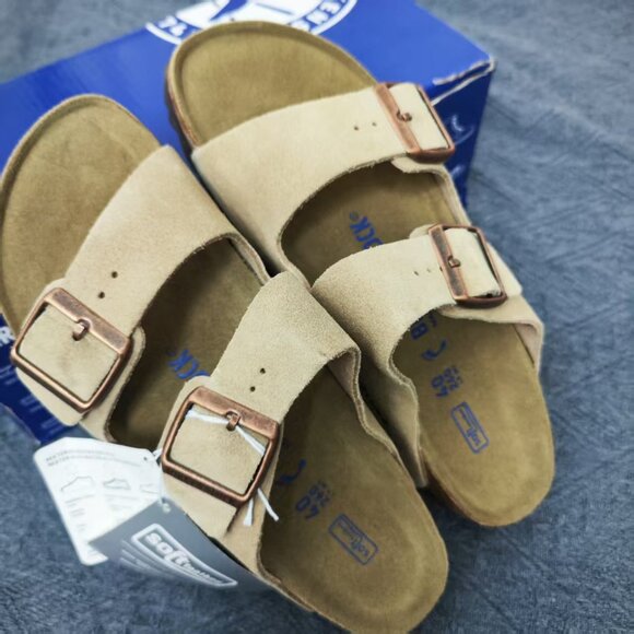 Birkenstock Tan Suede Sandals with Buckles - Picture 2 of 4